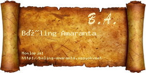 Báling Amaranta névjegykártya